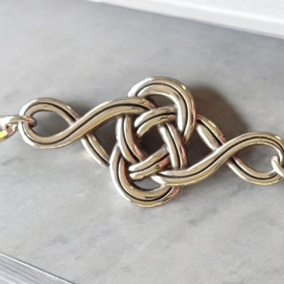 HTF BRIGHTON Celtic Interlok Knot Layer Silver Necklace EUC JL9450 - Picture 4 of 12